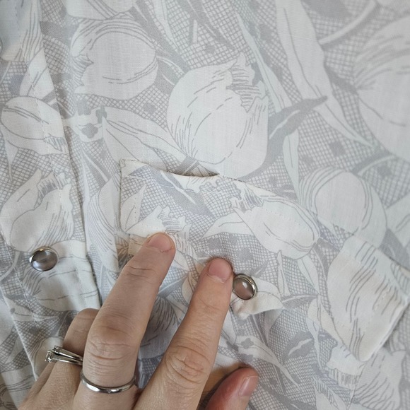 Vintage Wrangler Permanent‎ Presss Long Tails Pearl Snap Shirt, 15.5-32 - Picture 7 of 7